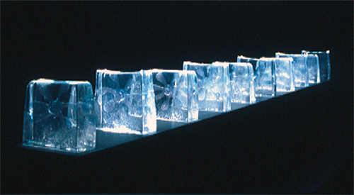 Wave Splats, 2005.  Poly-resin, acrylic, neon, 10’x 2’ x1’